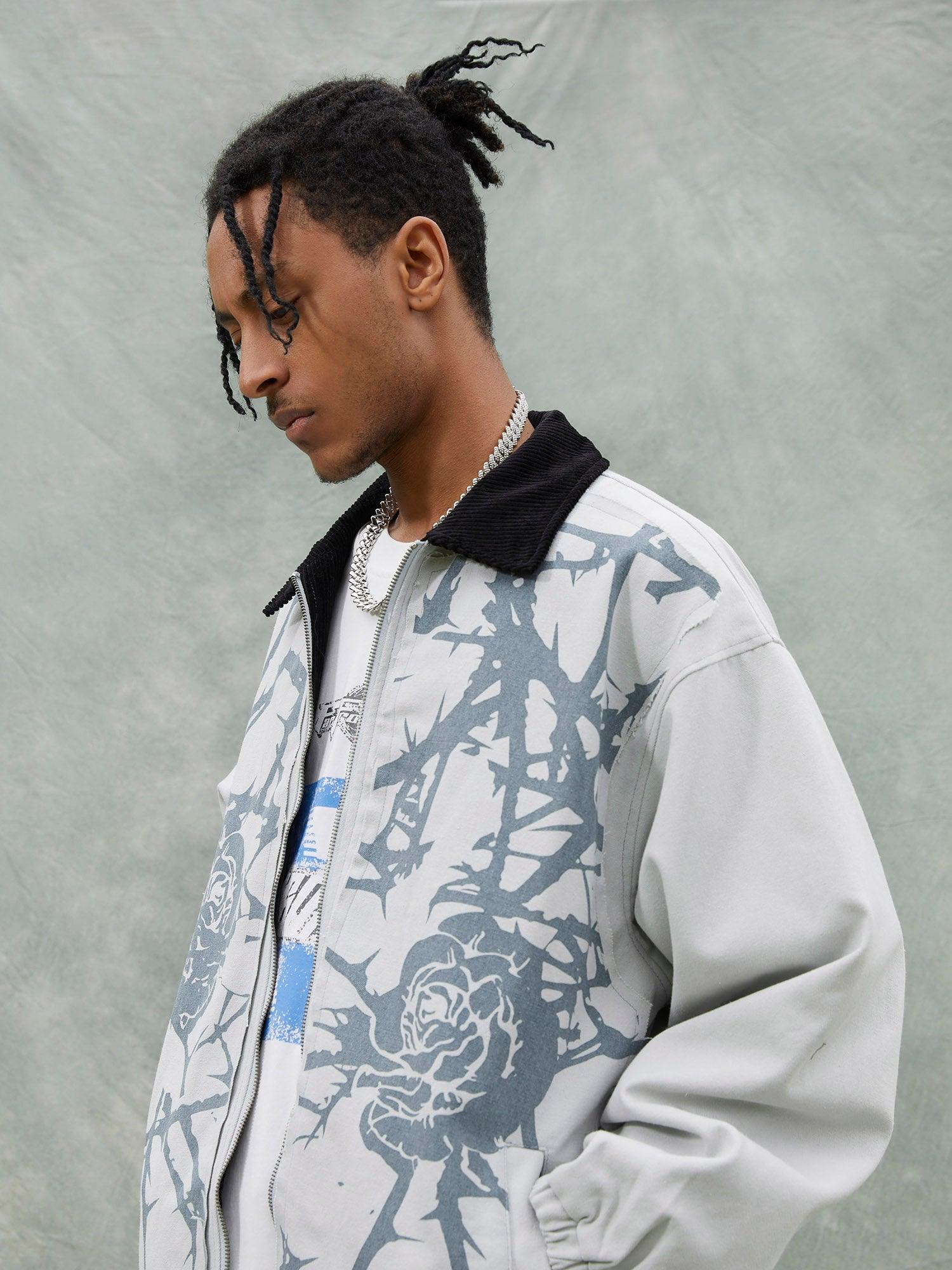 Sneakerhub Thorn Rose Retro Baseball Jacket - sneakershuborg