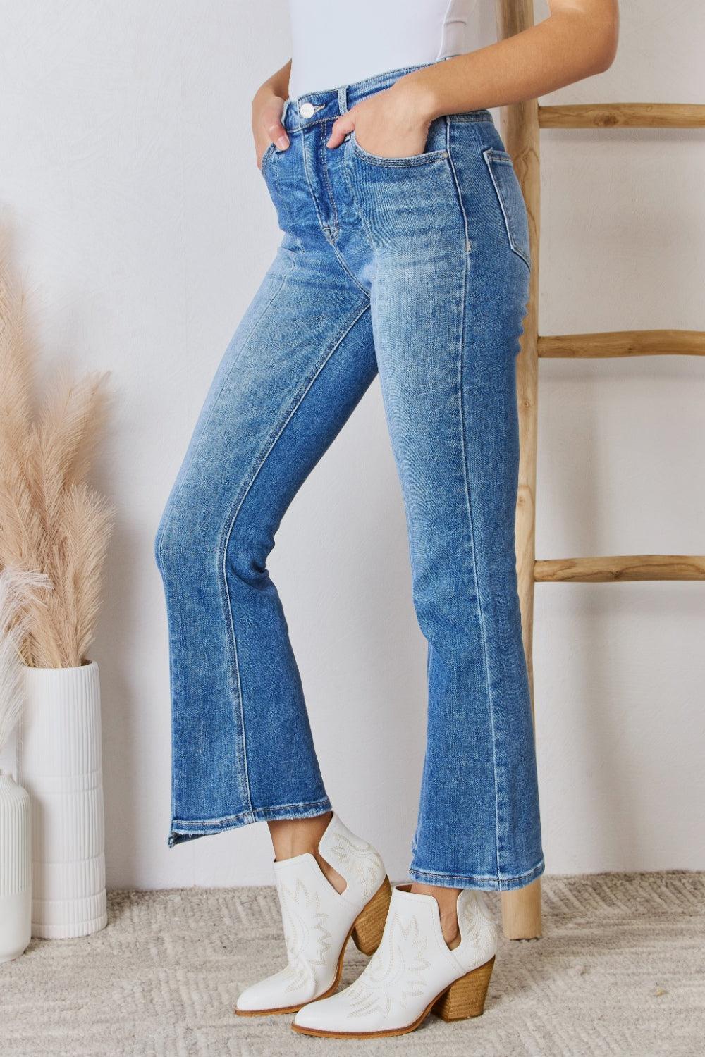 RISEN Full Size High Rise Ankle Flare Jeans - sneakershuborg