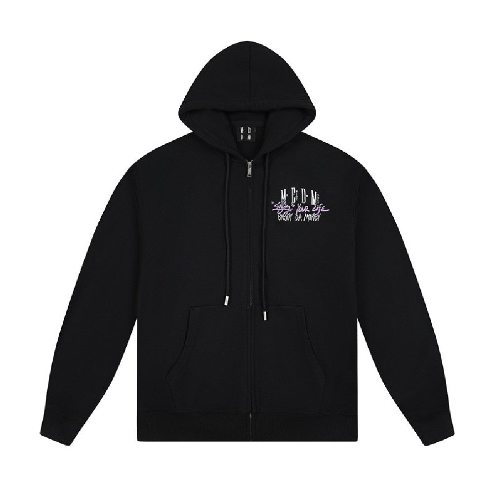 Zip-Up Hoodie With Enjoy Your Life Print - sneakershuborg