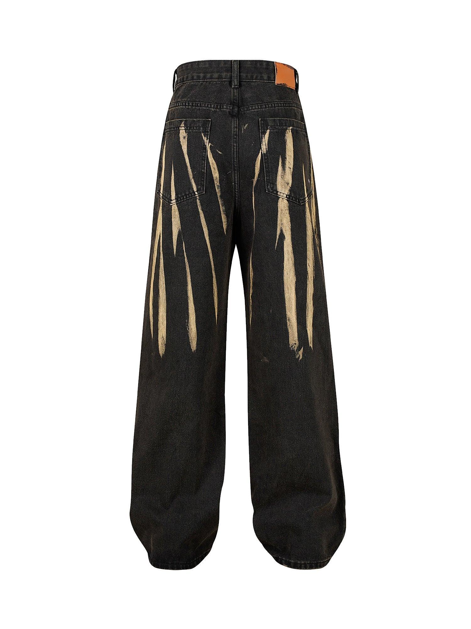 Sneakerhub High Street Hip Hop Hand-painted Spray-painted Jeans - sneakershuborg