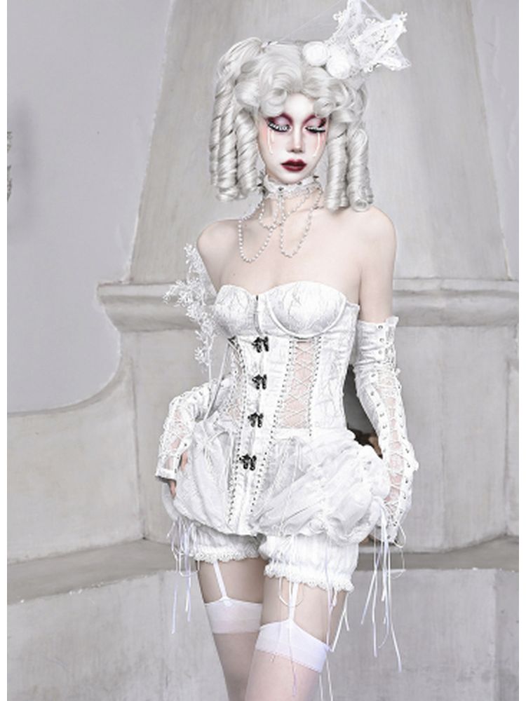 White Corset Bloomer Set sneakershuborg