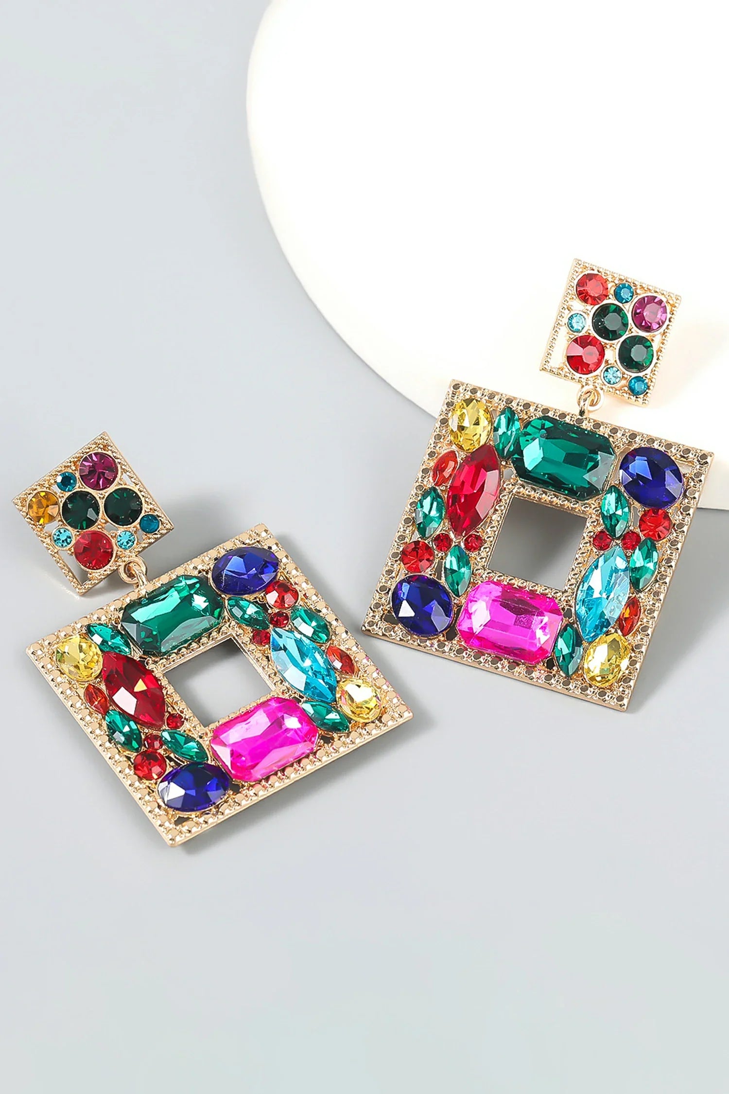 Annelise Square Crystal Diamond Earrings sneakershuborg