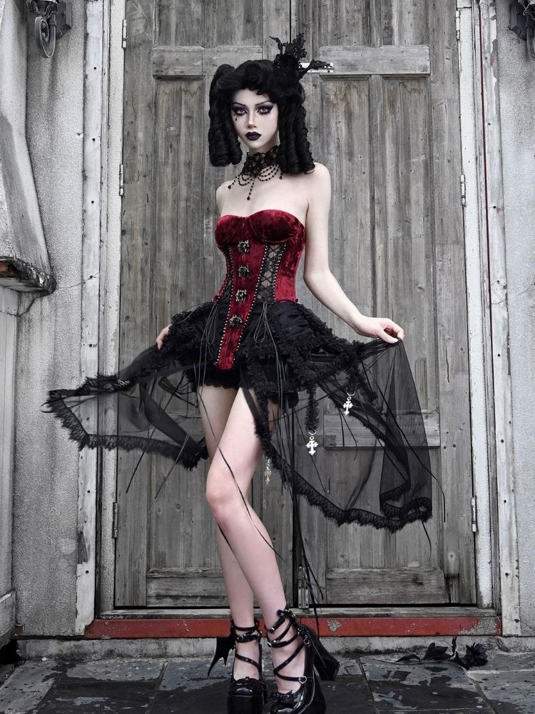 Velvet Lace Steampunk Corset sneakershuborg