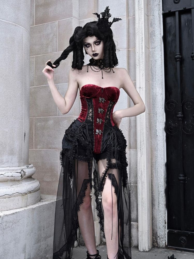 Velvet Lace Steampunk Corset sneakershuborg