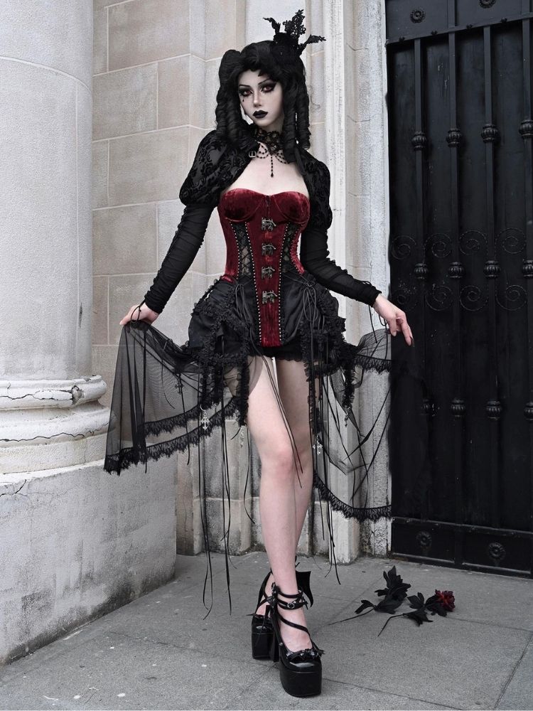 Velvet Lace Steampunk Corset sneakershuborg