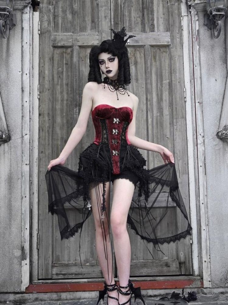 Velvet Lace Steampunk Corset sneakershuborg