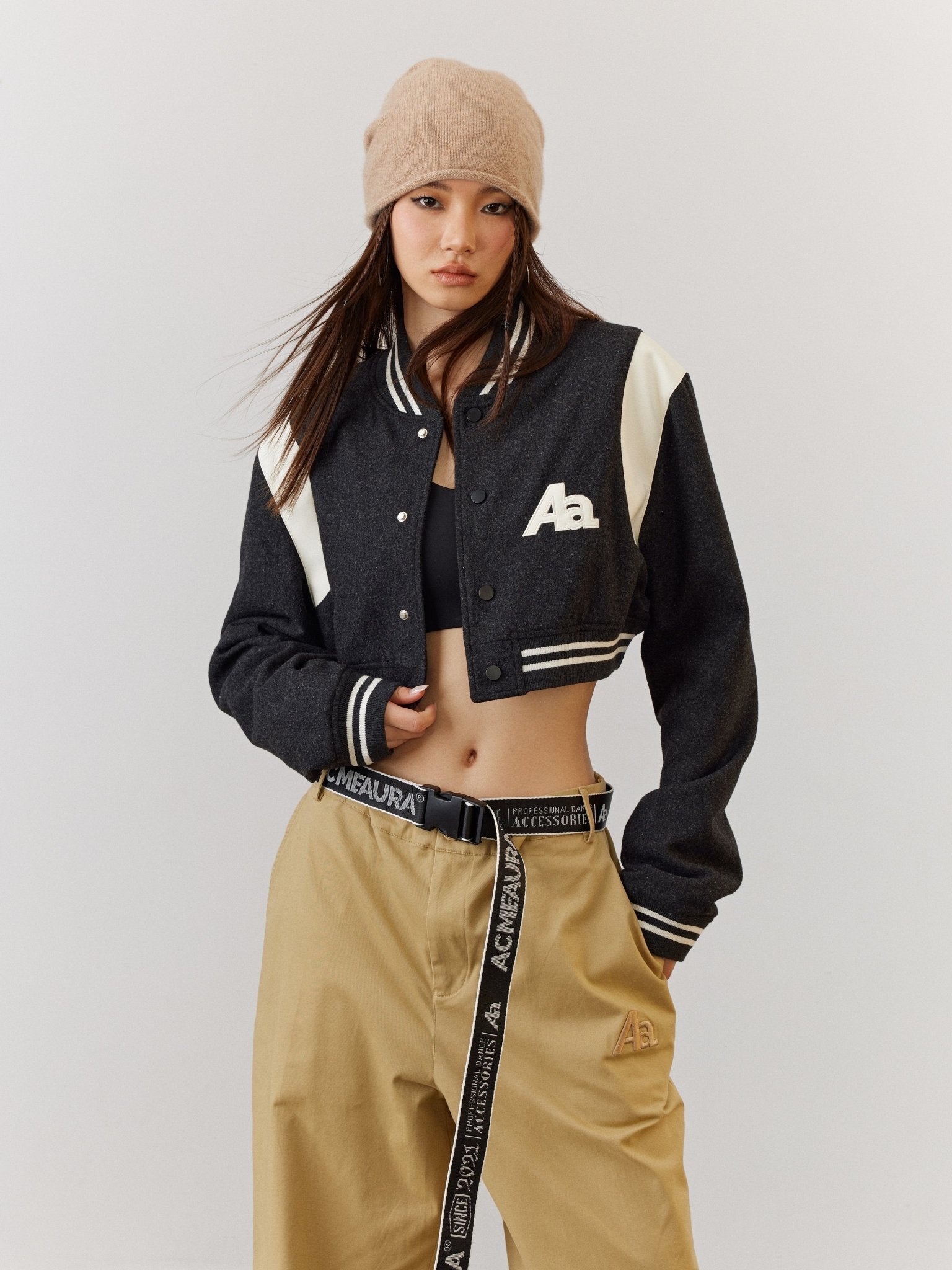 ACMEAURA Cropped Varsity Jacket - sneakershuborg