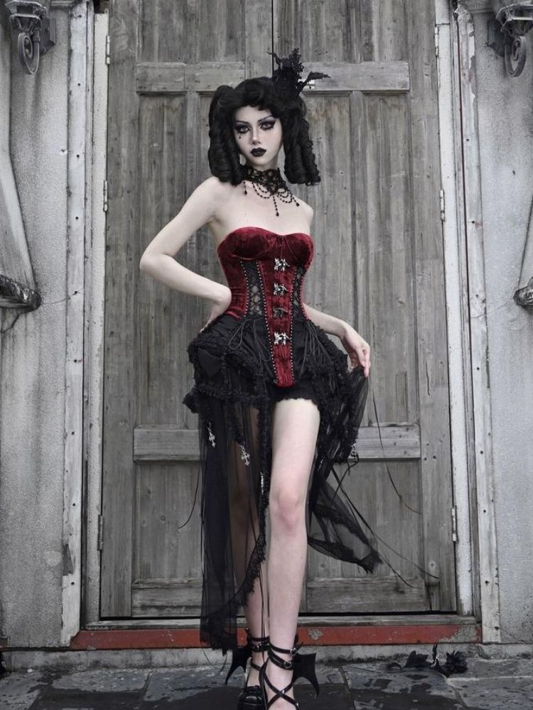 Velvet Lace Steampunk Corset sneakershuborg