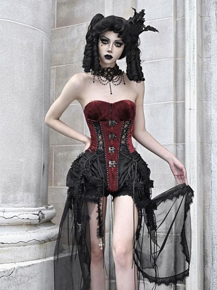 Velvet Lace Steampunk Corset sneakershuborg