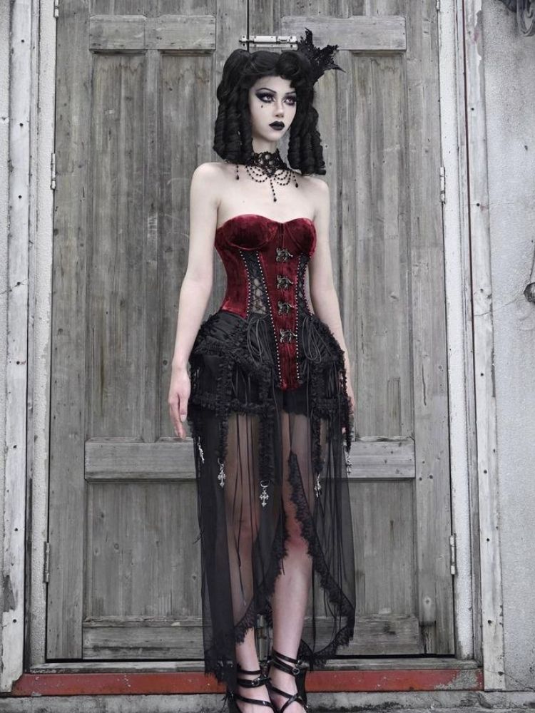 Velvet Lace Steampunk Corset sneakershuborg