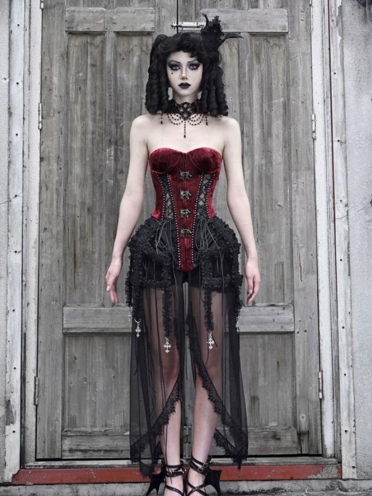 Velvet Lace Steampunk Corset sneakershuborg