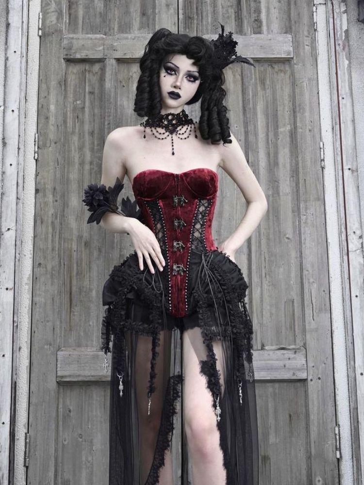 Velvet Lace Steampunk Corset sneakershuborg