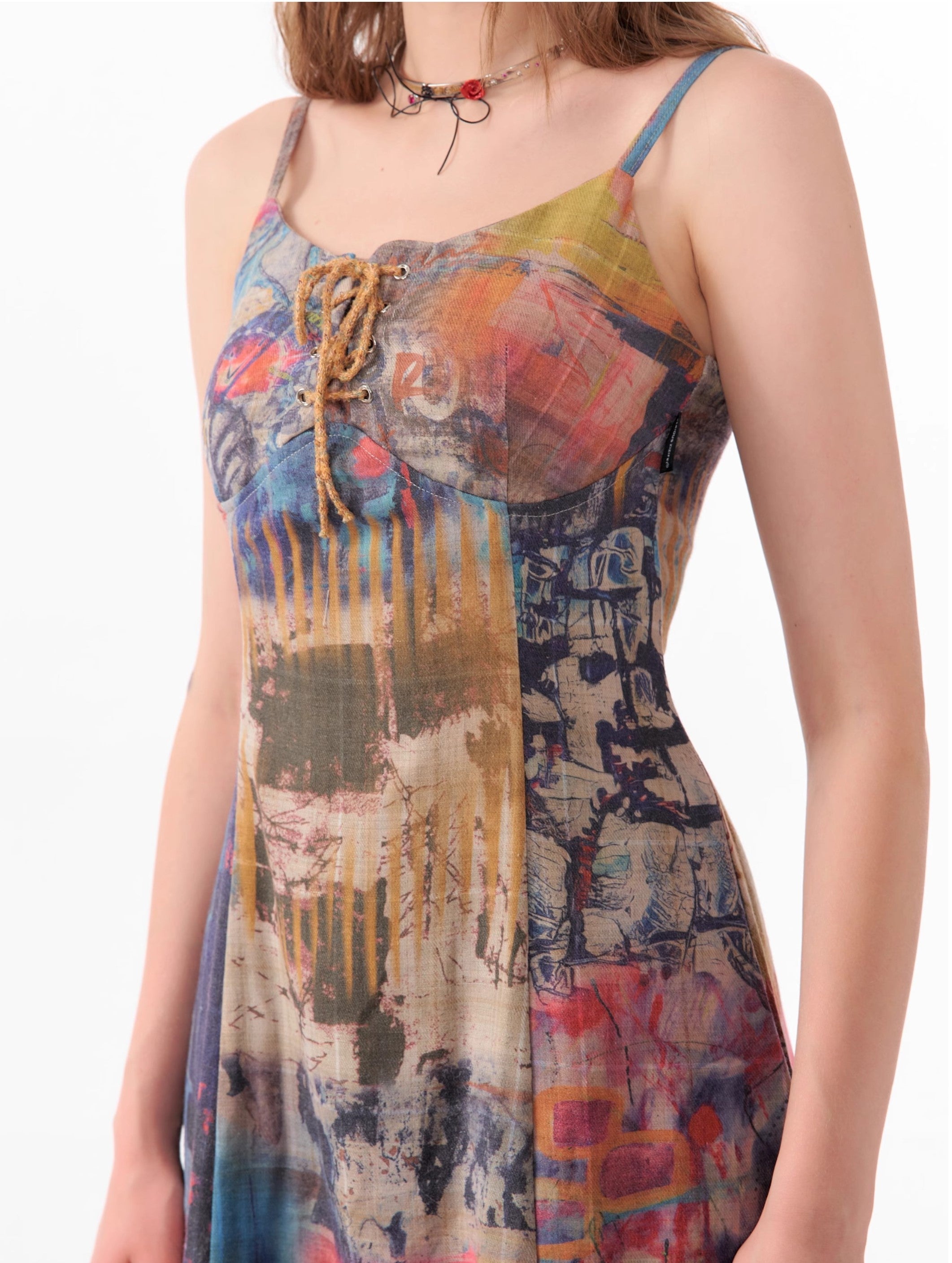 Abstract Print Maxi Dress sneakershuborg