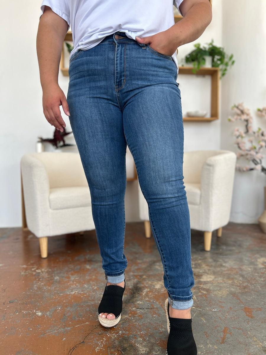 Judy Blue Full Size Cuffed Hem Skinny Jeans - sneakershuborg