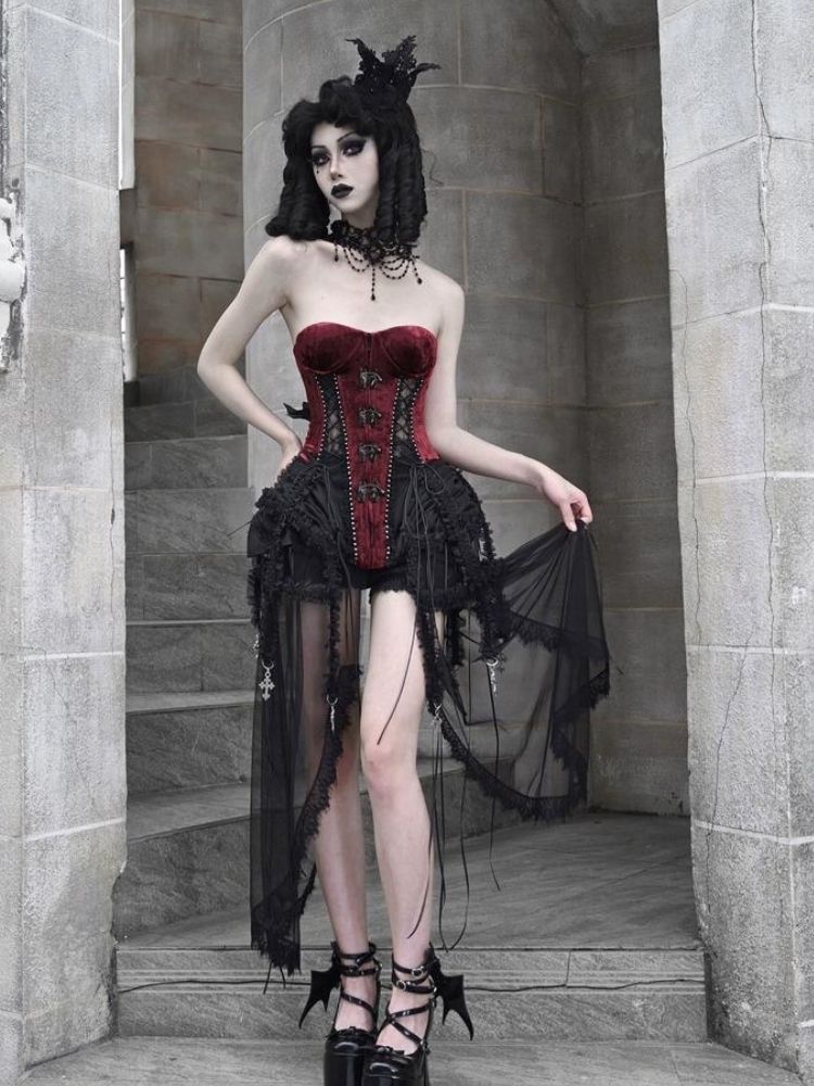 Velvet Lace Steampunk Corset sneakershuborg