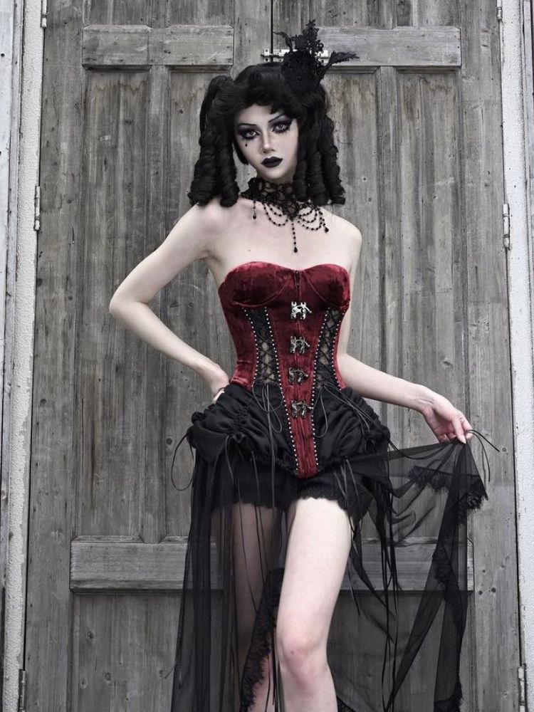 Velvet Lace Steampunk Corset sneakershuborg