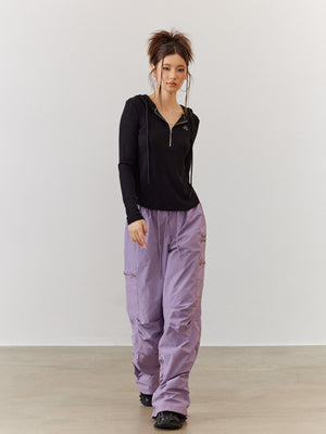 ACMEAURA Utility Cargo Pants - Lavender and Black - sneakershuborg