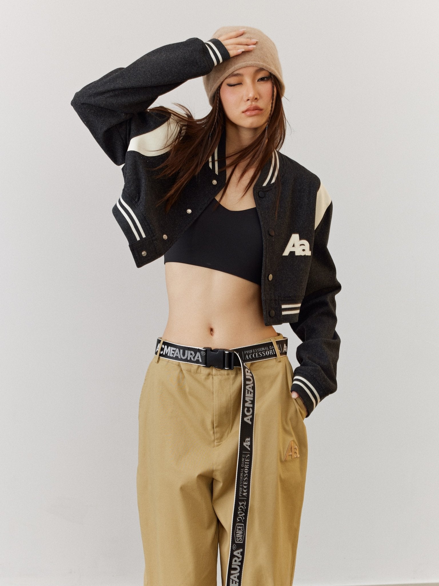 ACMEAURA Cropped Varsity Jacket - sneakershuborg