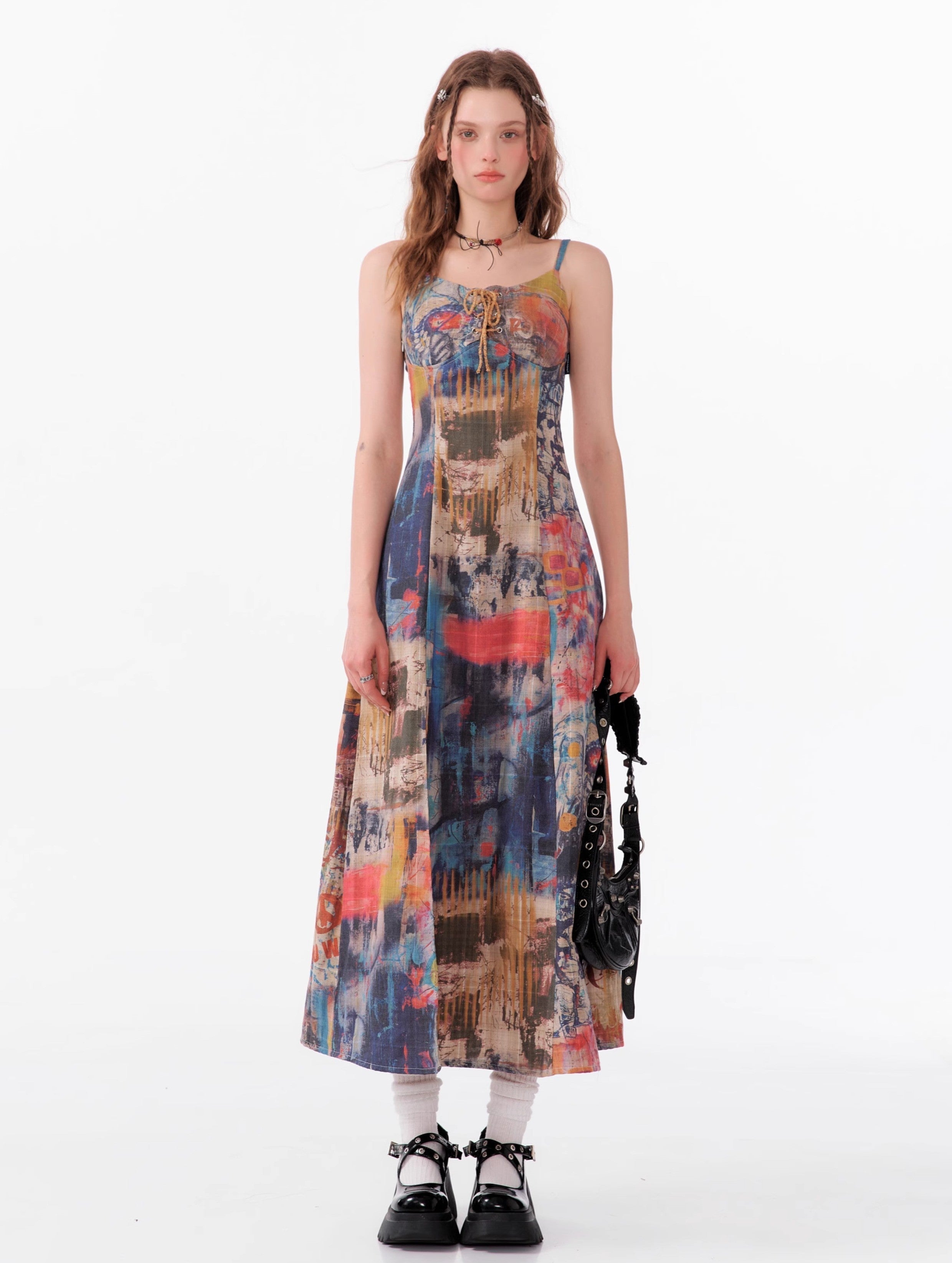 Abstract Print Maxi Dress sneakershuborg