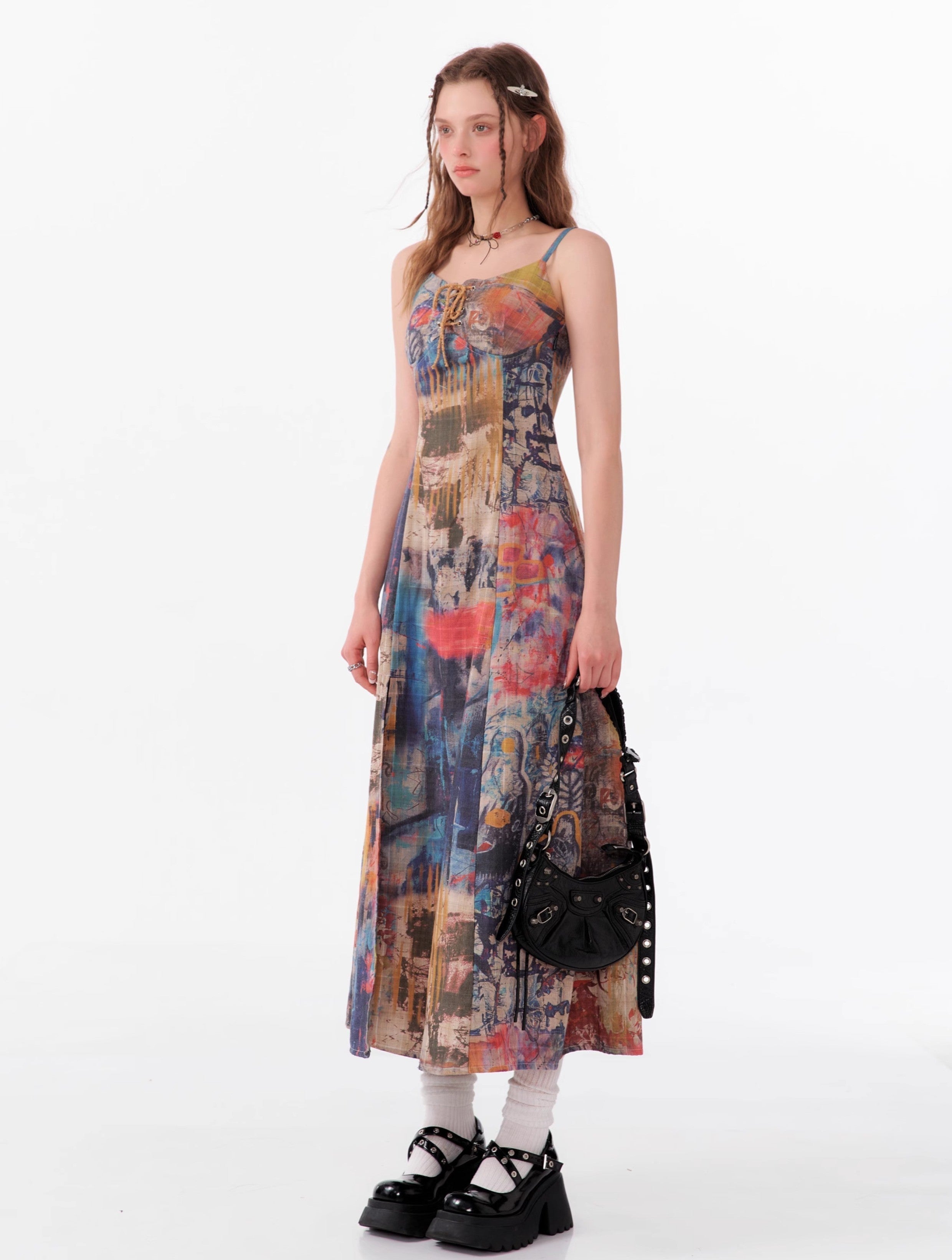 Abstract Print Maxi Dress sneakershuborg