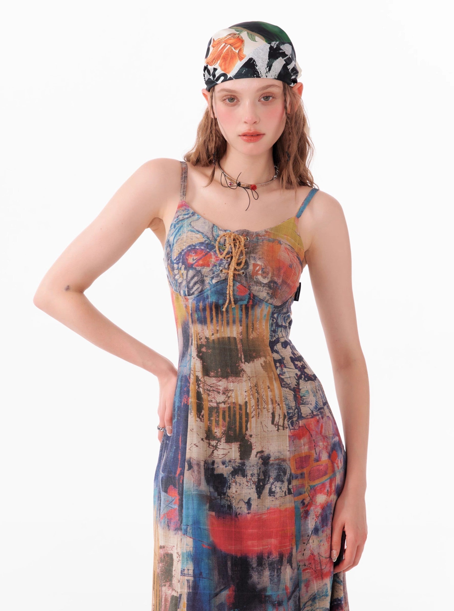 Abstract Print Maxi Dress sneakershuborg