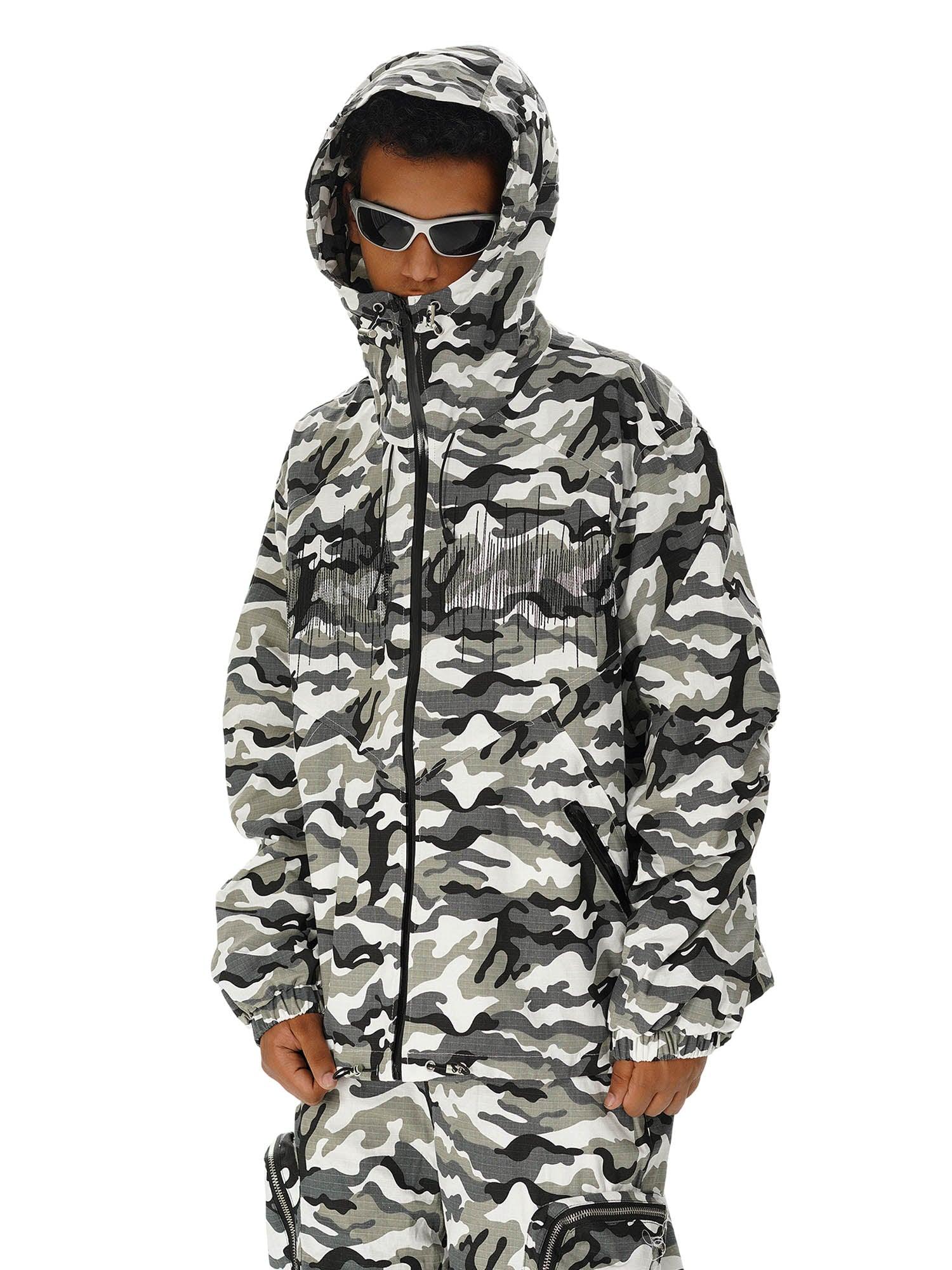 Sneakerhub Hip-hop Snow Camouflage Embroidery Jacket - sneakershuborg