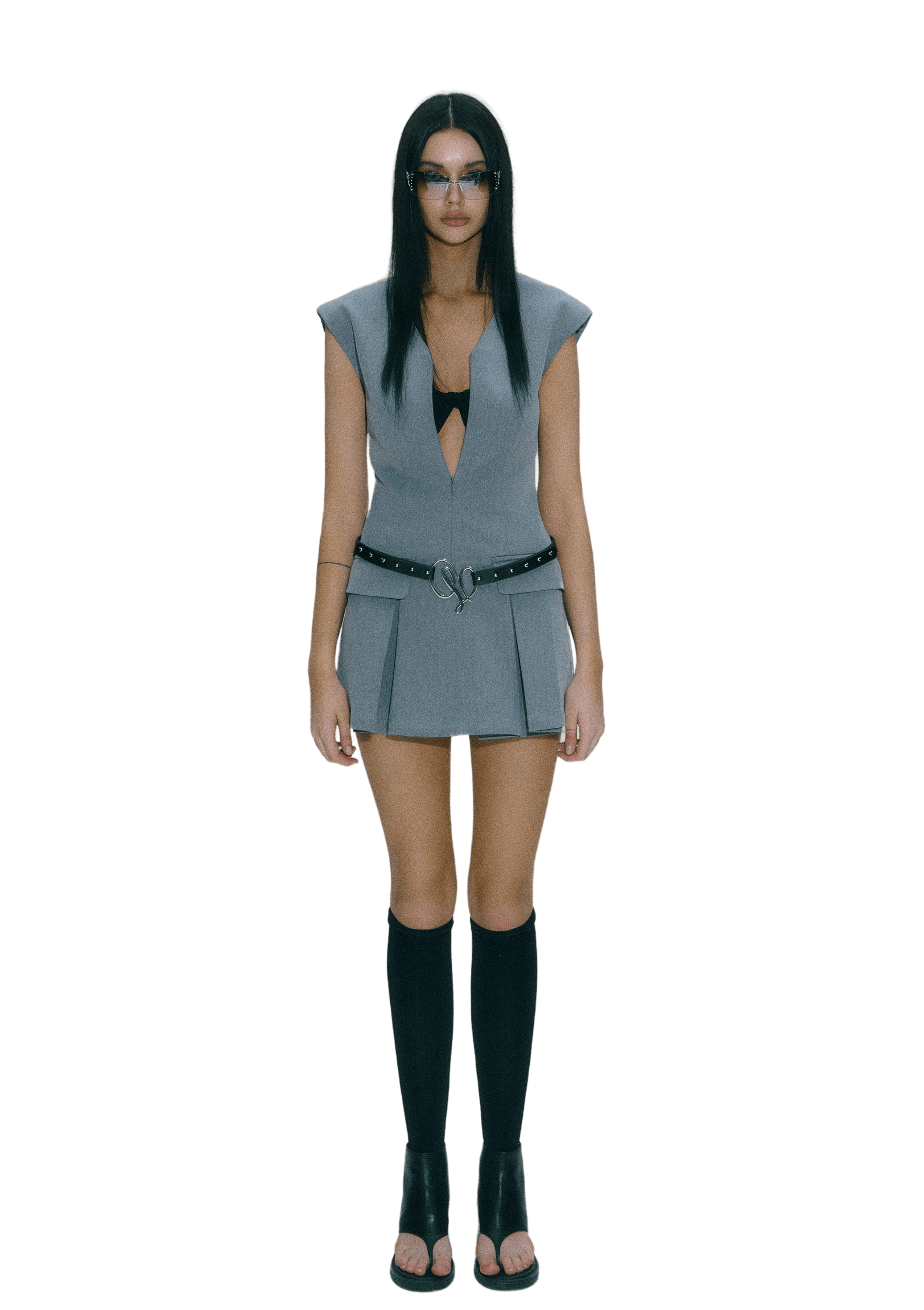 Zipper Suit Vest Dress - sneakershuborg