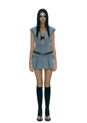 Zipper Suit Vest Dress - sneakershuborg