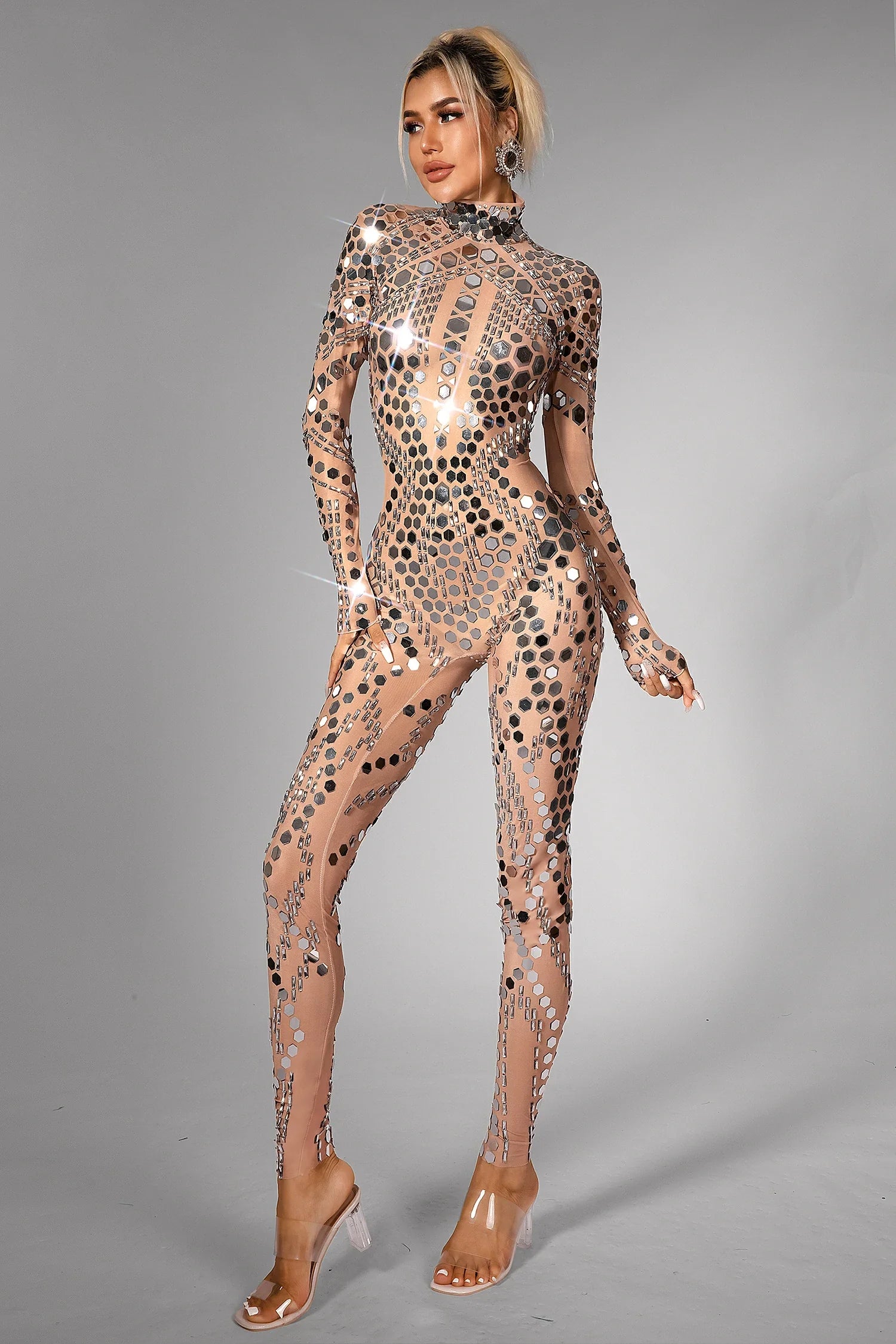 Aleasia Sequin Mesh Jumpsuit sneakershuborg