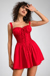 Rozelle Strap Woven Mini Dress In Red sneakershuborg