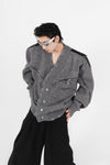 Zippered Distressed Cardigan - sneakershuborg