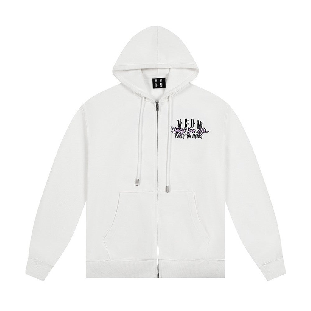 Zip-Up Hoodie With Enjoy Your Life Print - sneakershuborg