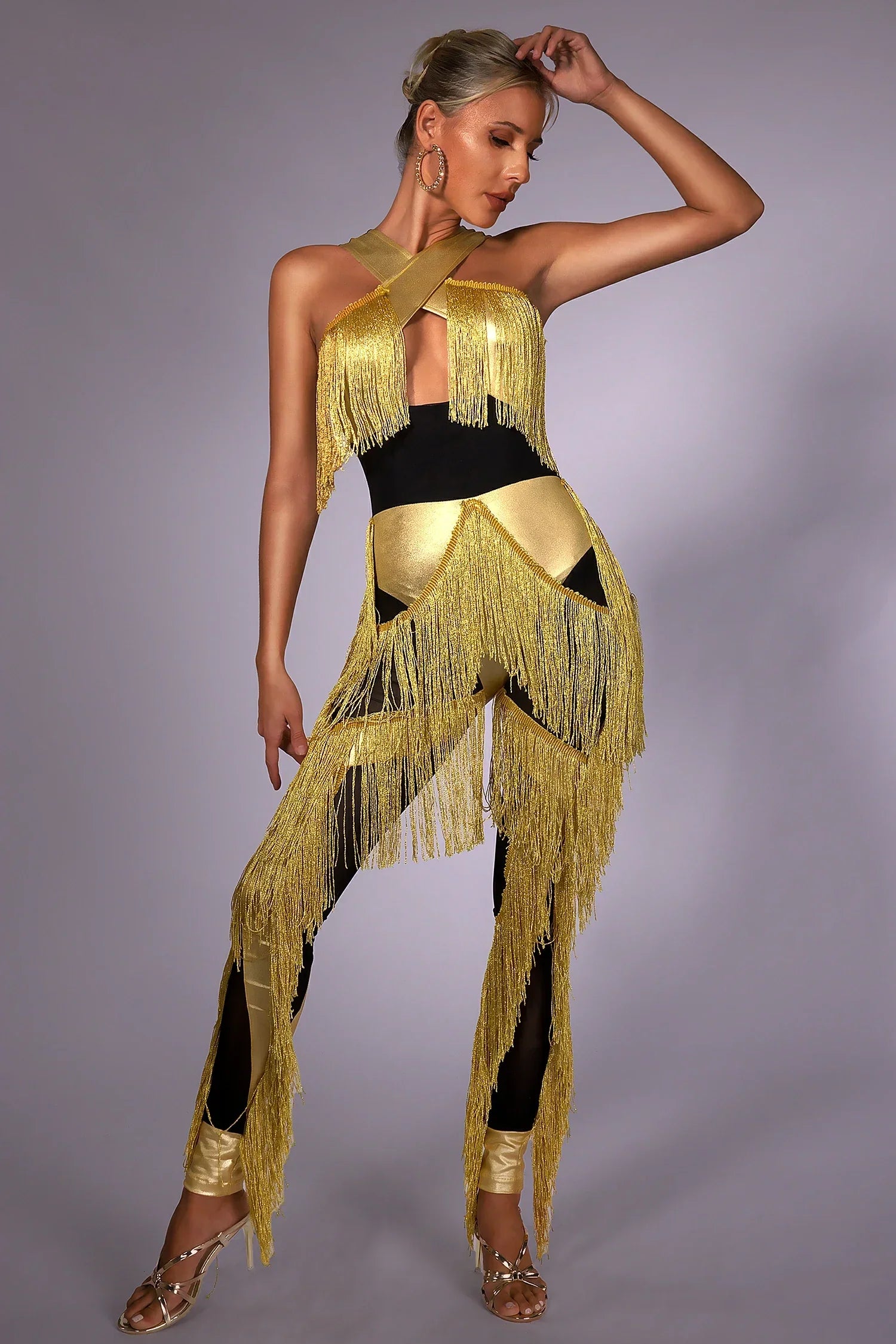 Alex Golden Fringe Jumpsuit sneakershuborg