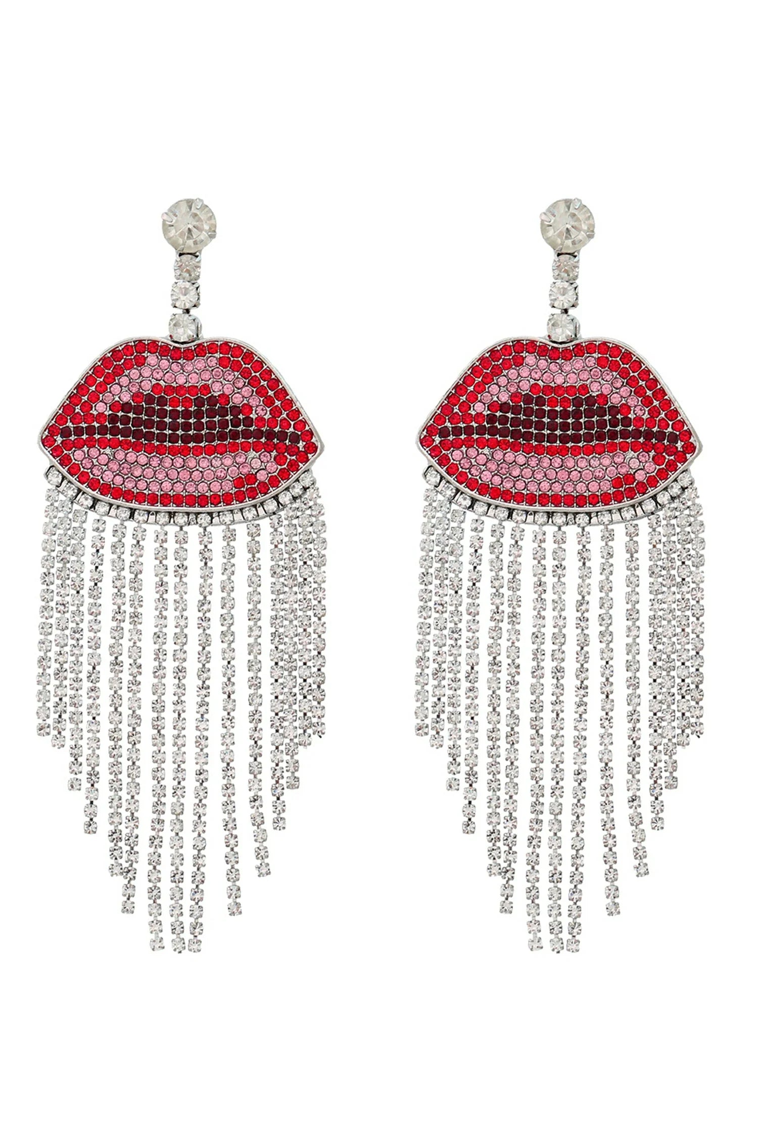 Annalyssia Lips Fringe Diamond Earrings sneakershuborg