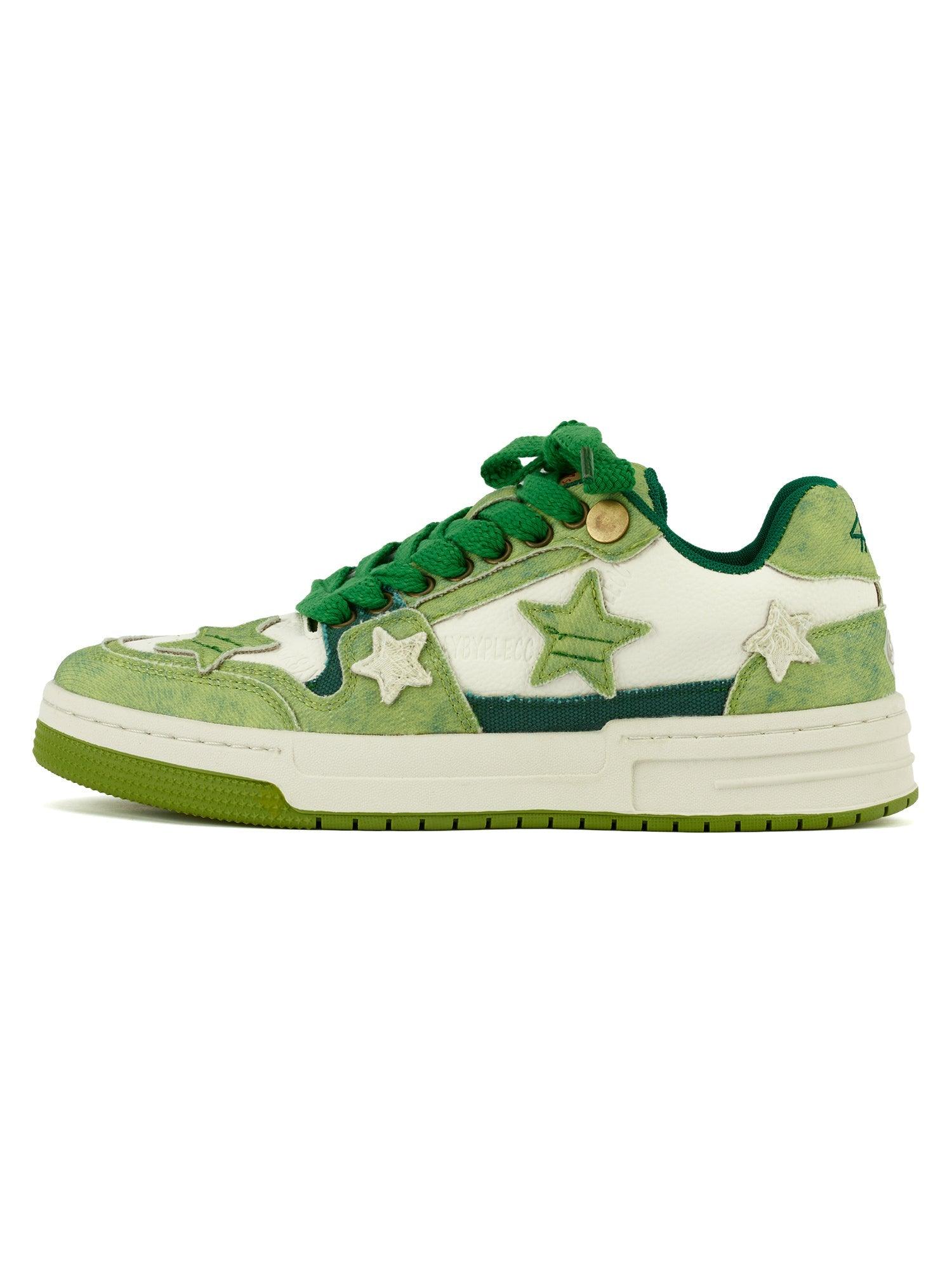 Avocado Green Star Chunky Sneakers - sneakershuborg