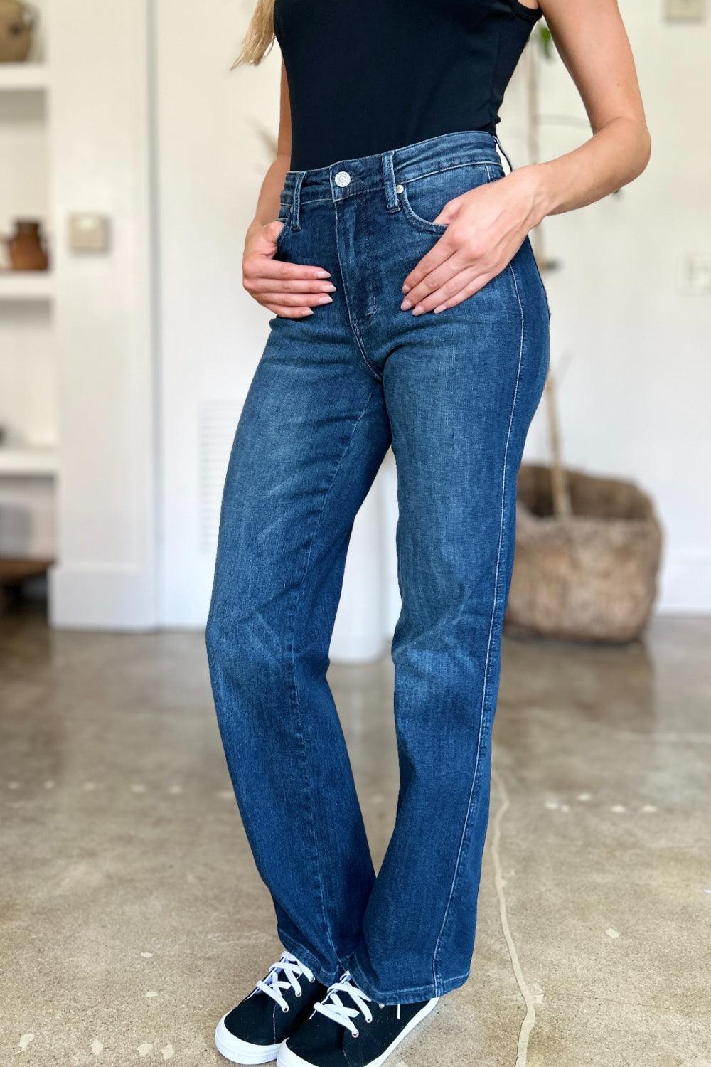 Judy Blue Full Size Tummy Control Straight Jeans - sneakershuborg