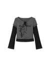 2-Piece Lace-Up Printed Long T-Shirt - sneakershuborg