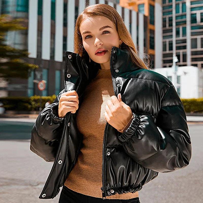 Sneakershub Short Warm Leather Women Jacket eprolo