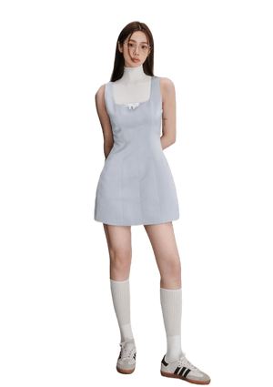 Adjustable Balletcore Bow-Tie Jumper Dress - sneakershuborg