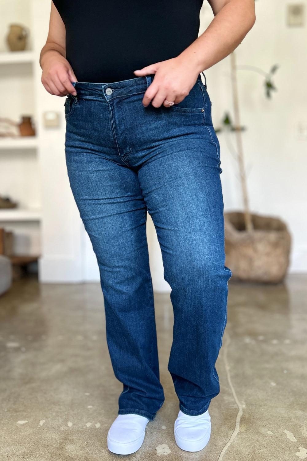 Judy Blue Full Size Tummy Control Straight Jeans - sneakershuborg