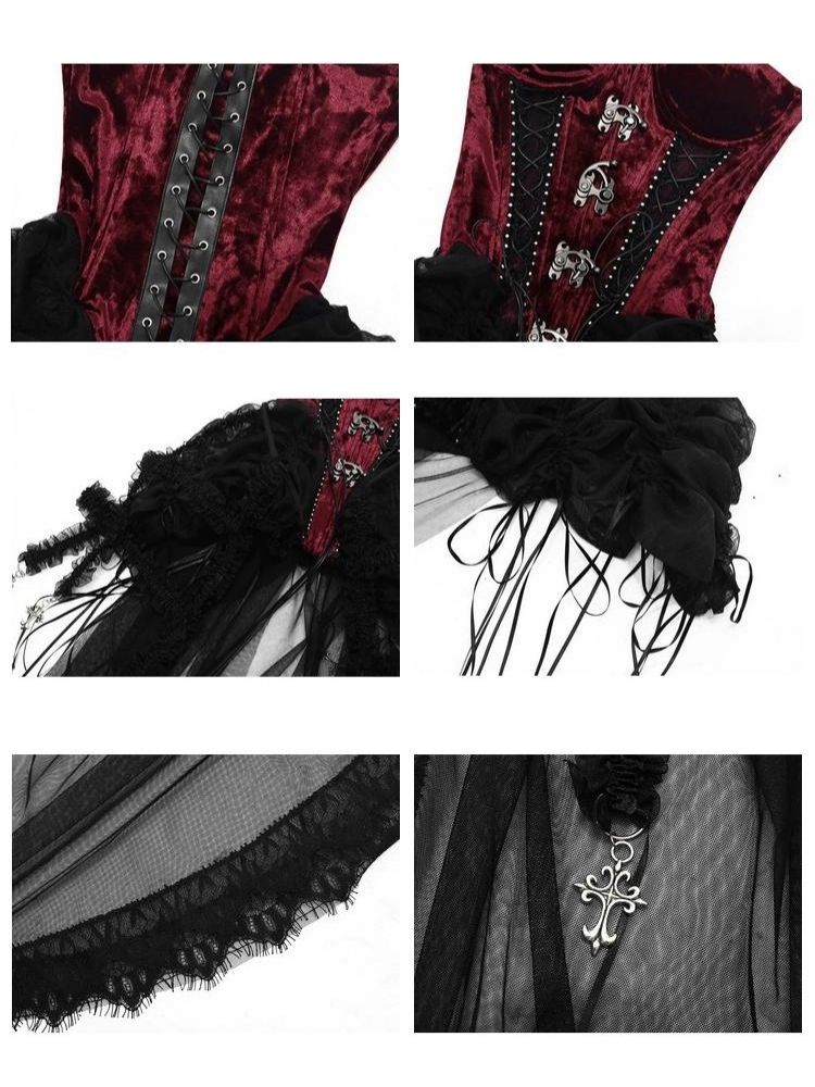 Velvet Lace Steampunk Corset sneakershuborg