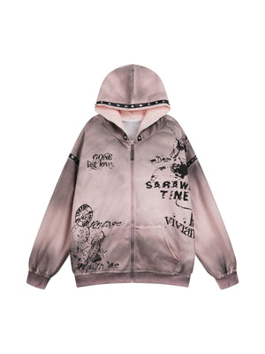 Sneakerhub Vintage Dirty Graffiti Hooded Jacket - sneakershuborg