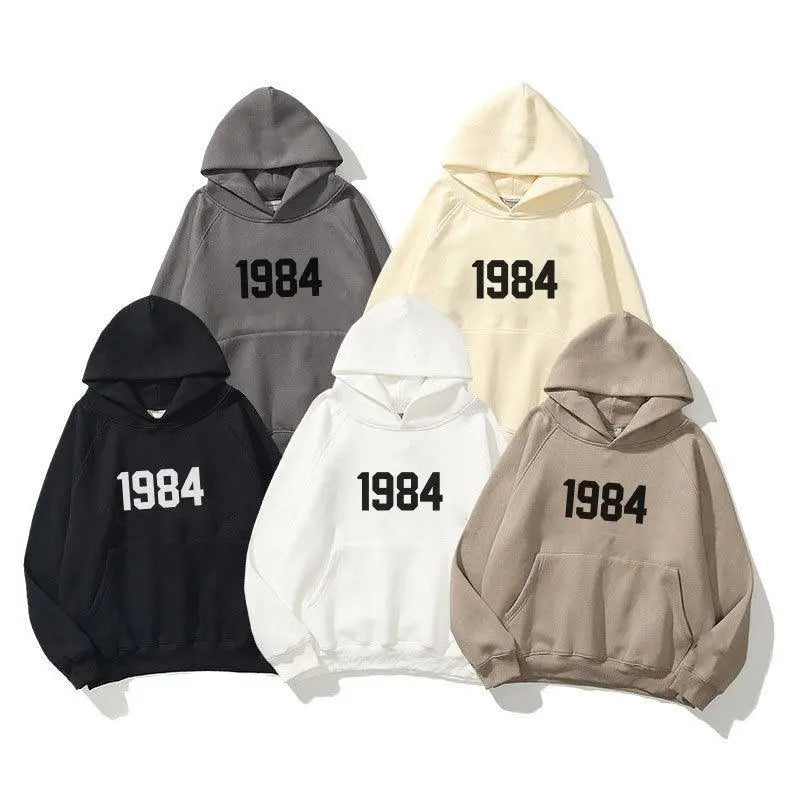 Trendy Brand High Street Loose Velvet Hoodie 1984 Unisex - sneakershuborg