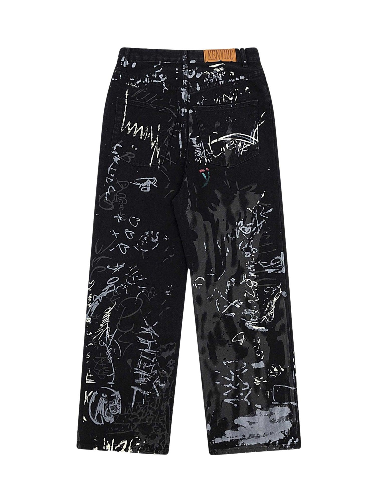 Sneakerhub American Graffiti Letter Print Jeans - 1914 - sneakershuborg