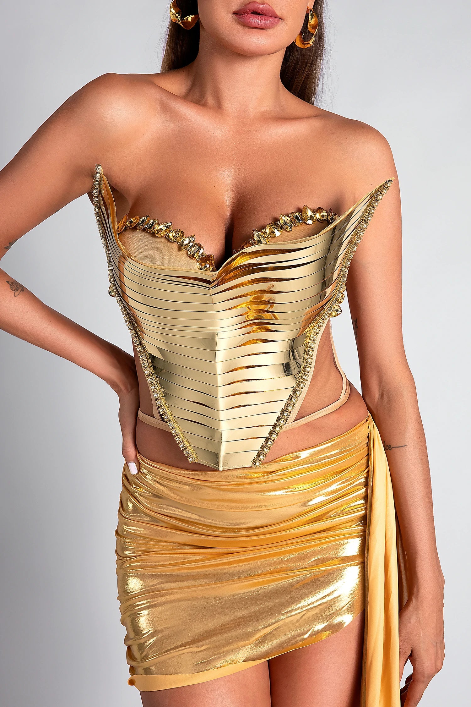 Selene Gold Corset Metallic 2 Piece Set sneakershuborg