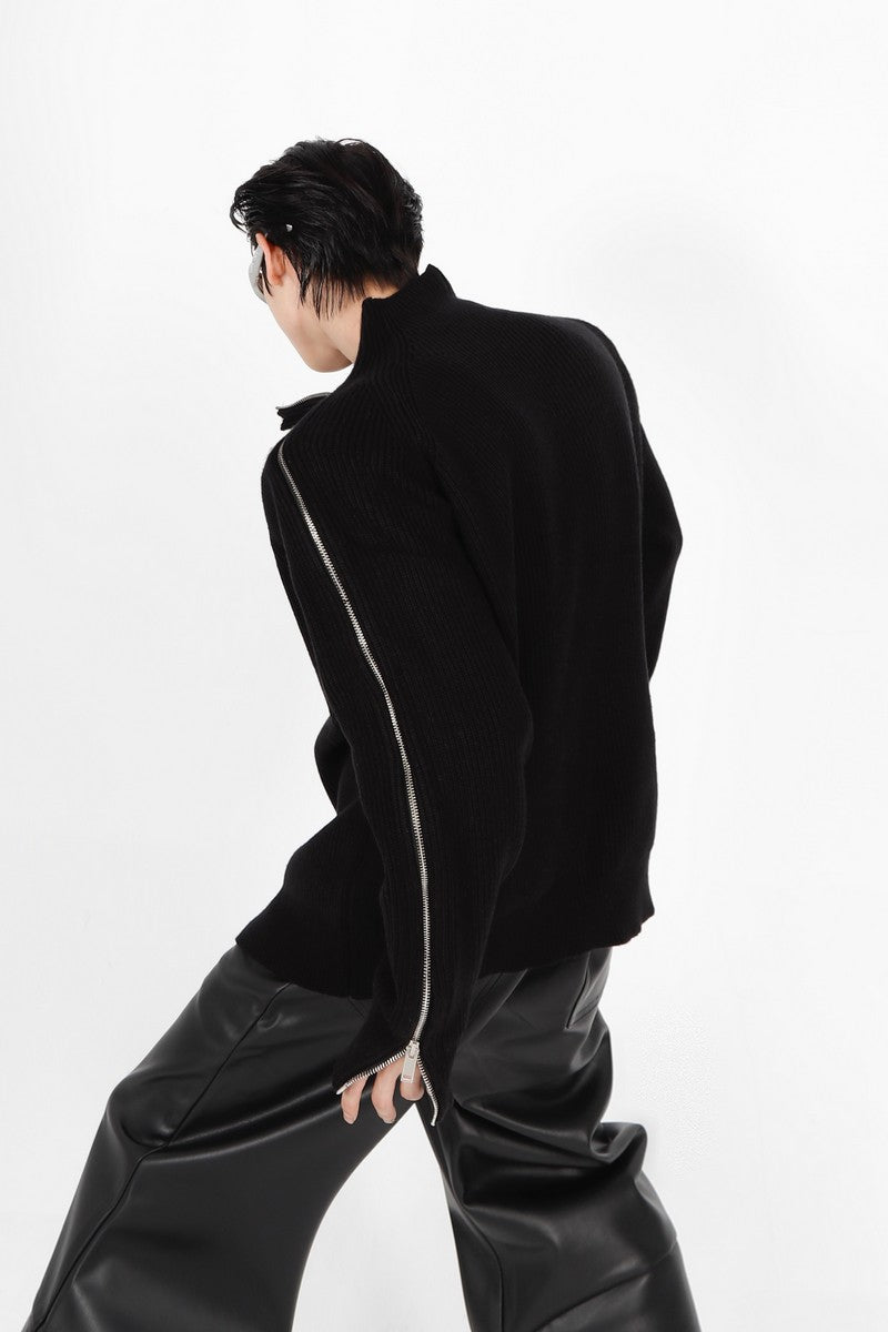 Zip-Up Cable Knit Sweater - sneakershuborg