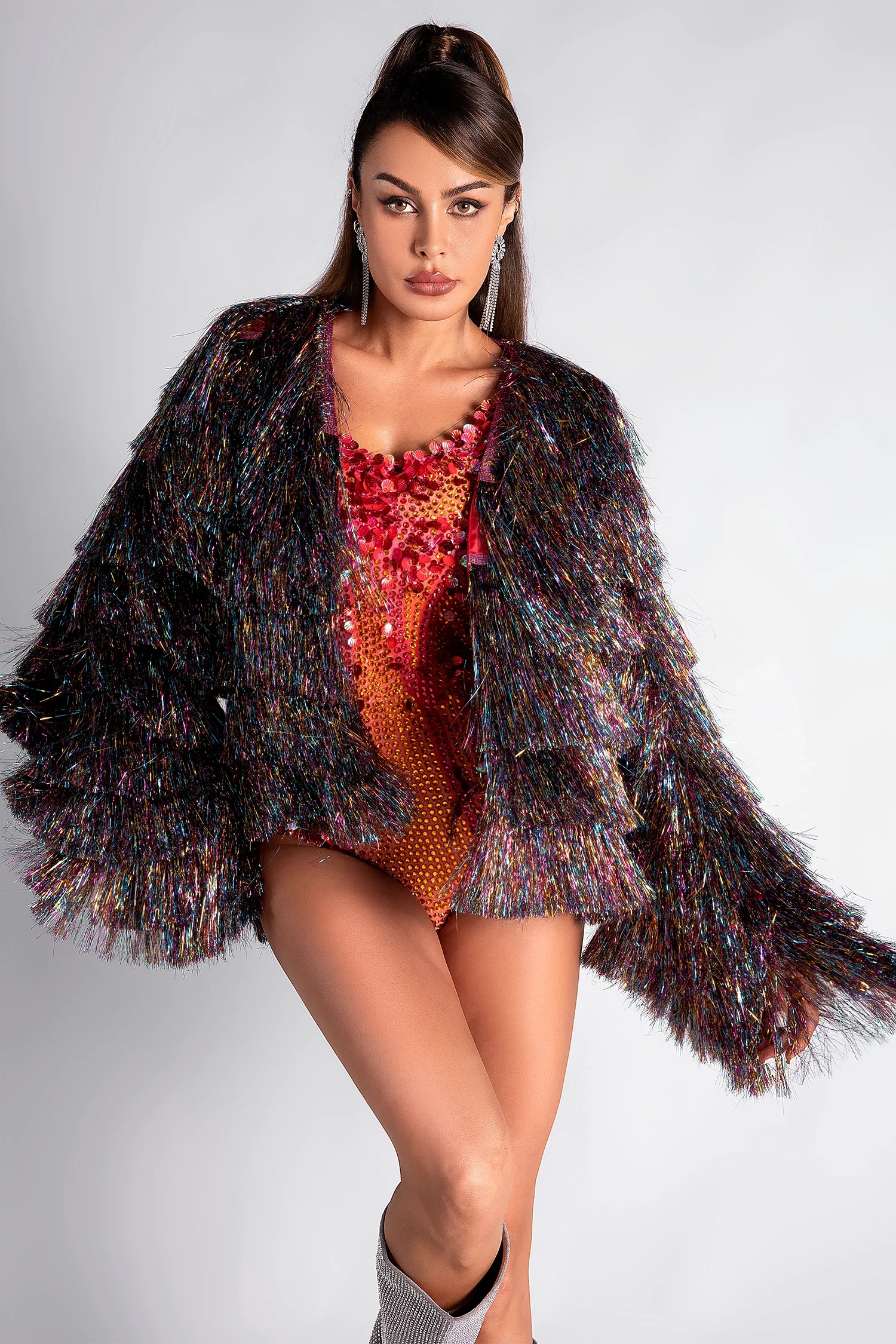 Thalia Colorful Fringe Sparkling Karma Jacket sneakershuborg