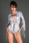 Savvas Crystal Sequin Fringe Bodysuit sneakershuborg