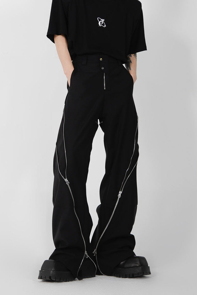 Zipper Slit Trousers - sneakershuborg