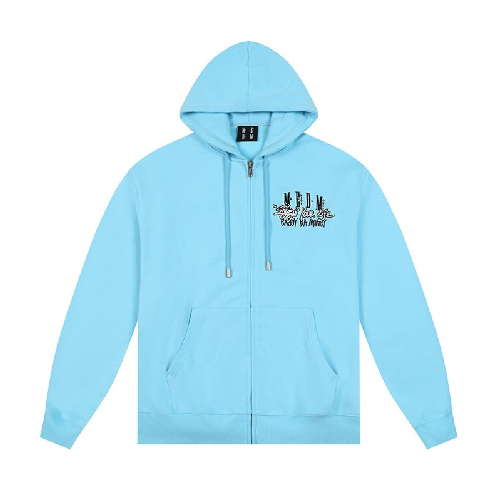 Zip-Up Hoodie With Enjoy Your Life Print - sneakershuborg